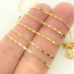 Load image into Gallery viewer, 14k Solid Yellow Gold Diamond Cut Bars Link Chain by Foot