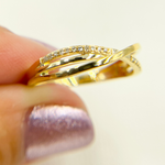 Load image into Gallery viewer, 14K Solid Gold Cross Diamond Ring.