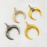 Load image into Gallery viewer, DP183. Diamond Sterling Silver Horn Shape Pendant