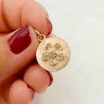 Load image into Gallery viewer, DC427. Diamond & Sterling Silver Round Flower Charm