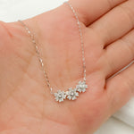 Load image into Gallery viewer, NT112026. Solid Gold Diamond 3 Flower Necklace