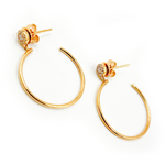 Load image into Gallery viewer, Buy Solid Gold Diamond Hoop Earrings