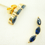 Load image into Gallery viewer, EFF51815BS. 14k Solid Gold Blue Sapphire Studs