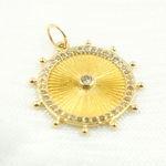 Load image into Gallery viewer, 14K Solid Gold Diamond Circle Charm. GDP446