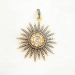 Load image into Gallery viewer, DP374. Diamond Silver Sun Pendant