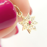 Load image into Gallery viewer, GDP431. 14K Solid Gold Diamond Star Charm