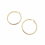 Load image into Gallery viewer, GER153. 14K Solid Gold Hollow Diamond Cut Hoop