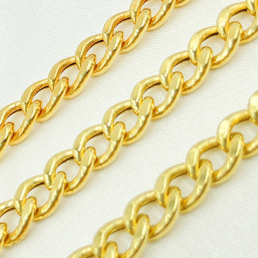 V46GP. Gold Plated 925 Sterling Silver Hollow Curb Chain