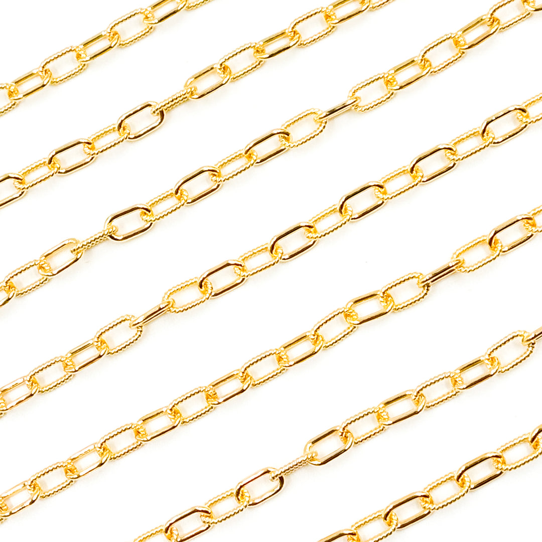 40061P1T1GF. 14k Gold Filled Elongated Cable Twisted and Plain Link Chain