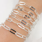 Load image into Gallery viewer, Sterling Silver Flat Paperclip Chain