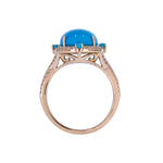 Load image into Gallery viewer, CR97320TQ14X10. 18K Solid Gold Diamond & Turquoise Ring