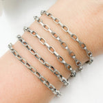 Load image into Gallery viewer, 642506OX. Oxidized Sterling Silver Flat Box Chain