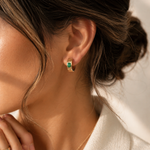 Load image into Gallery viewer, EHZ57585. 14K Solid Gold Gemstone Hoops