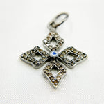 Load image into Gallery viewer, DC945. Diamond & Sterling Silver Flower Pendant with Gemstone