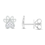 Load image into Gallery viewer, EFA54277. 14K Solid Gold Diamond Paw Studs