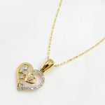 Load image into Gallery viewer, EJP1524. 14K Solid Gold Diamond Heart Charm with Small Heart and Diamonds in the Center