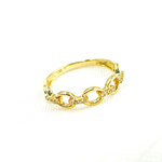 Load image into Gallery viewer, 14K Solid Gold Diamond Chain Ring.