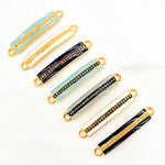 Load image into Gallery viewer, Diamond Sterling Silver Rectangle Enamel Connector