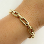 Load image into Gallery viewer, 568883GBracelet. 14K Yellow Hollow Gold Flat Paperclip Bracelet