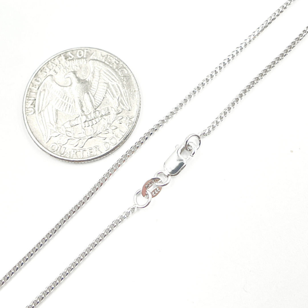 14K Solid White Gold Wheat Necklace. 040FRDTWG