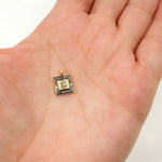 Load image into Gallery viewer, DC459. Diamond Sterling Silver Square Charm with Polki Diamond