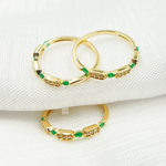 Load image into Gallery viewer, 14K Solid Gold Diamond & Emerald Ring.