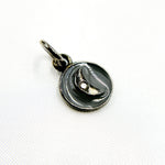 Load image into Gallery viewer, Diamond Sterling Silver Round Moon Enamel Charm