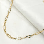 Load image into Gallery viewer, Gold Flat Long & Short Oval Link Chain