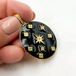 Load image into Gallery viewer, Silver Oval Enamel Pendant