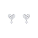 Load image into Gallery viewer, ER421146. 14K Solid Gold Diamond Heart Studs