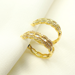 Load image into Gallery viewer, EHH56761. 14k Solid Gold & Diamonds Hoops Earrings