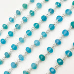 Load image into Gallery viewer, Blue Chalcedony Sterling Silver Wire Chain