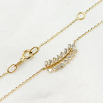 Load image into Gallery viewer, NT401709. 14K Solid Gold Diamond Leaf Shape Necklace