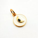 Load image into Gallery viewer, Silver Round Moon Enamel Charm