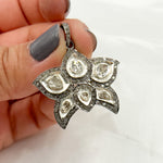 Load image into Gallery viewer, DP342. Diamond Sterling Silver Lotus Pendant with Polki Diamonds