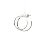Load image into Gallery viewer, 14k Solid White Gold Hoops