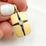 Load image into Gallery viewer, Shop Now Rectangle Enamel Pendant with Gemstone
