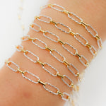 Load image into Gallery viewer, V309TT. Gold Filled and Silver Mixed Link Long and Short Chain - Smooth & Diamond Cut Links