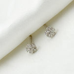 Load image into Gallery viewer, ER115283. 14k Solid Gold Diamond Flower Studs