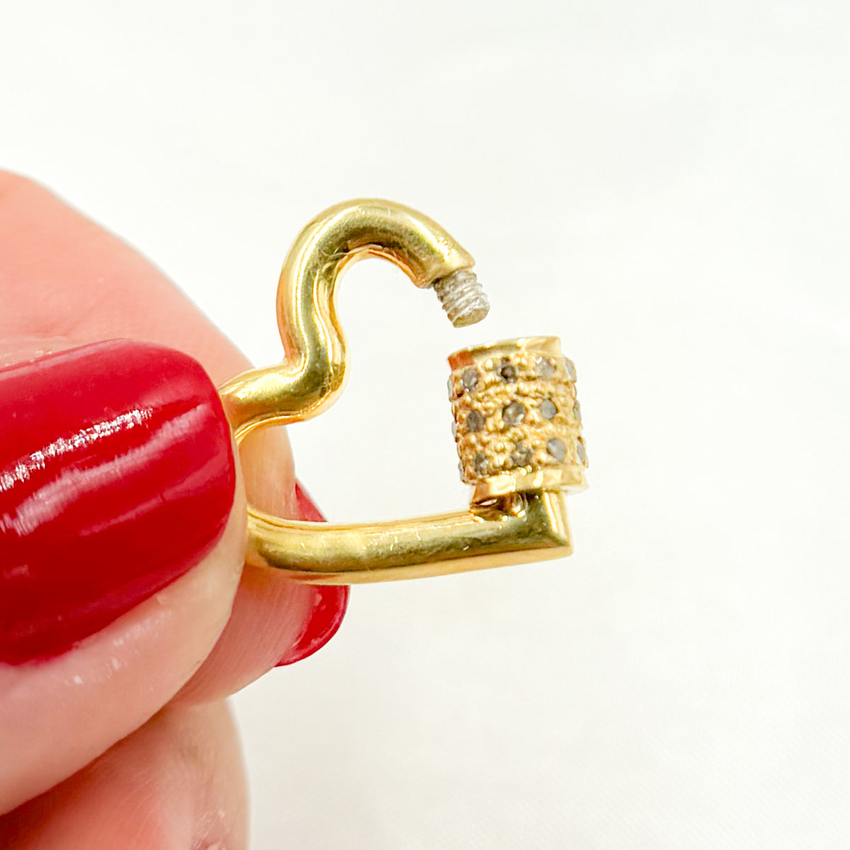 Silver Heart Carabiner Clasp