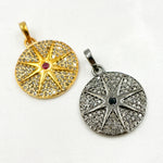 Load image into Gallery viewer, DP601. Diamond Silver Star Pendant with Gemstone
