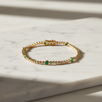 Load image into Gallery viewer, BTL65393EM. 14k Solid Gold Diamond and Gemstone Tennis Bracelet