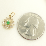 Load image into Gallery viewer, 14K Solid Gold Diamond Flower Charm. GDP211