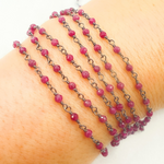 Load image into Gallery viewer, Dyed Ruby Wire Wrap Chain
