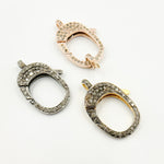 Load image into Gallery viewer, Diamond Sterling Silver Oval Lobster Clasp