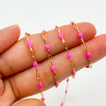 Load image into Gallery viewer, Buy Now 14k Gold Filled Pink Color Enamel Satellite Cable Chain