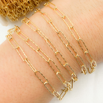 Load image into Gallery viewer, Gold Plated Sterling Silver Diamond Cut Paperclip Chain