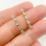 Load image into Gallery viewer, EFE51758. 14K Solid Gold and Diamonds Dangle Earrings
