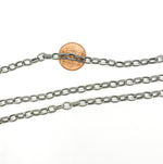 Load image into Gallery viewer, Oxidized 925 Sterling Silver Textured 7x5mm Oval Link Chain. V25OX
