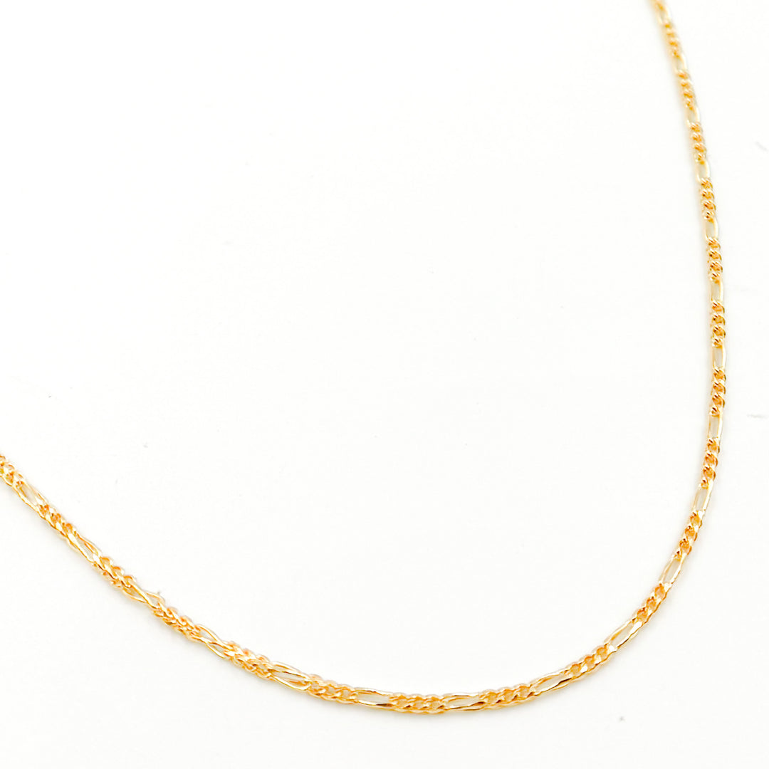 Solid Gold Round Figaro Link Chain